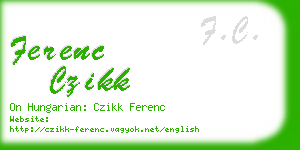 ferenc czikk business card